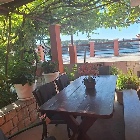 Charming House With Sea View In Potirna, Garden